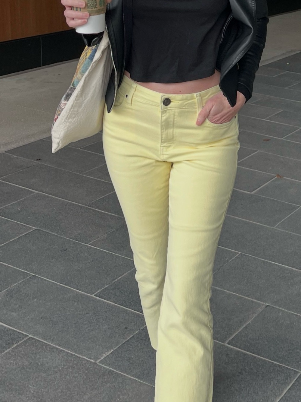 Kelsey High Rise Ankle Flare in Pastel Yellow women’s size 0